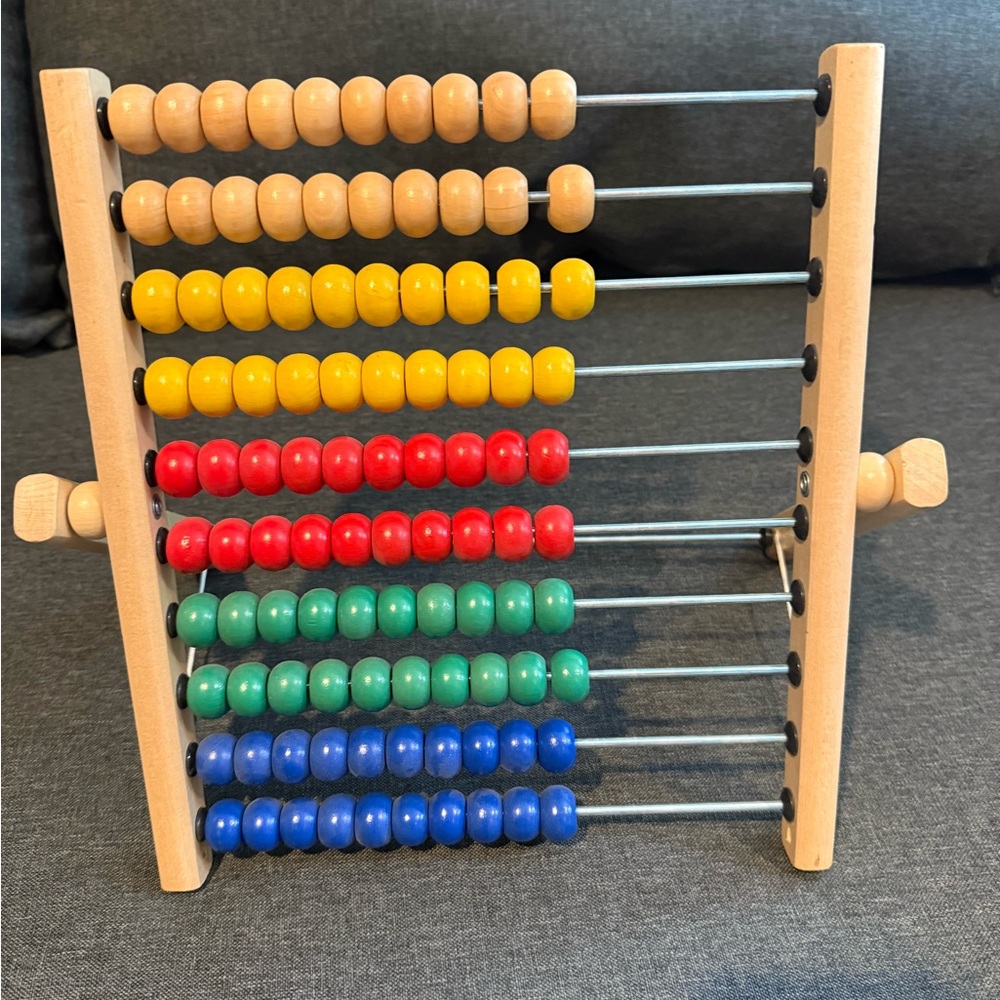 Wooden Abacus with Multicolor Beads